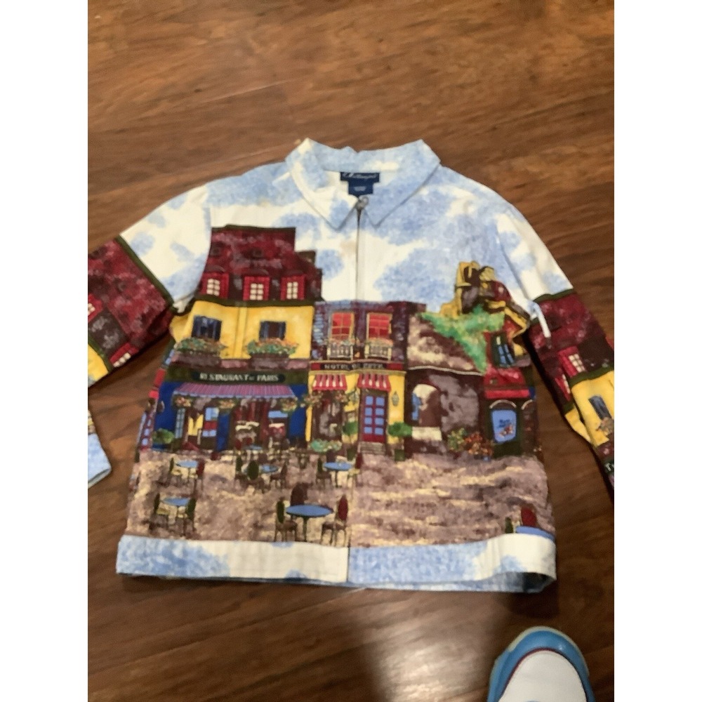 Vintage Artscapes Cotton Painted Light Jacket Women's Size XS
